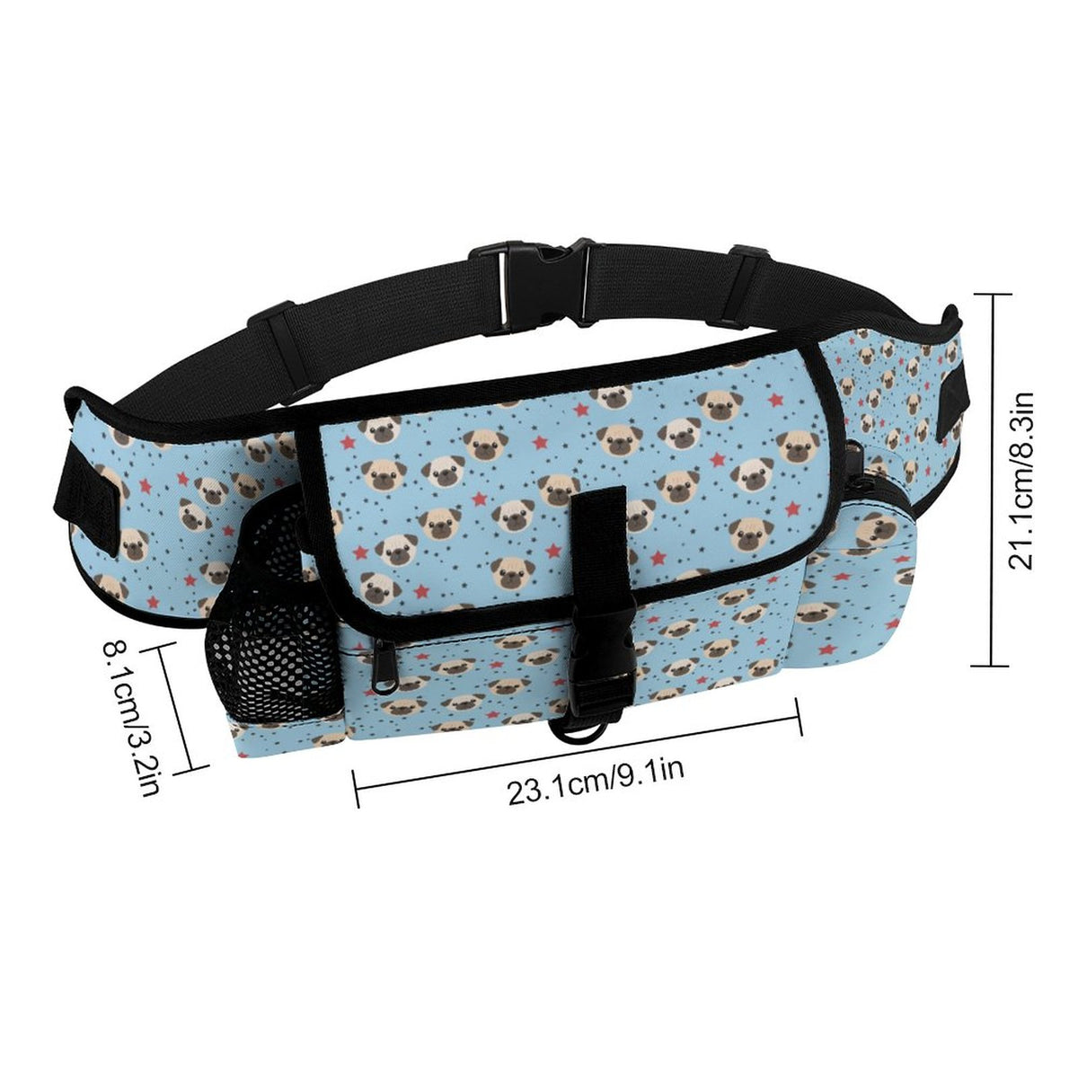 Hank - Pug Treat Training Pouch | Outdoor Storage Waist Bag