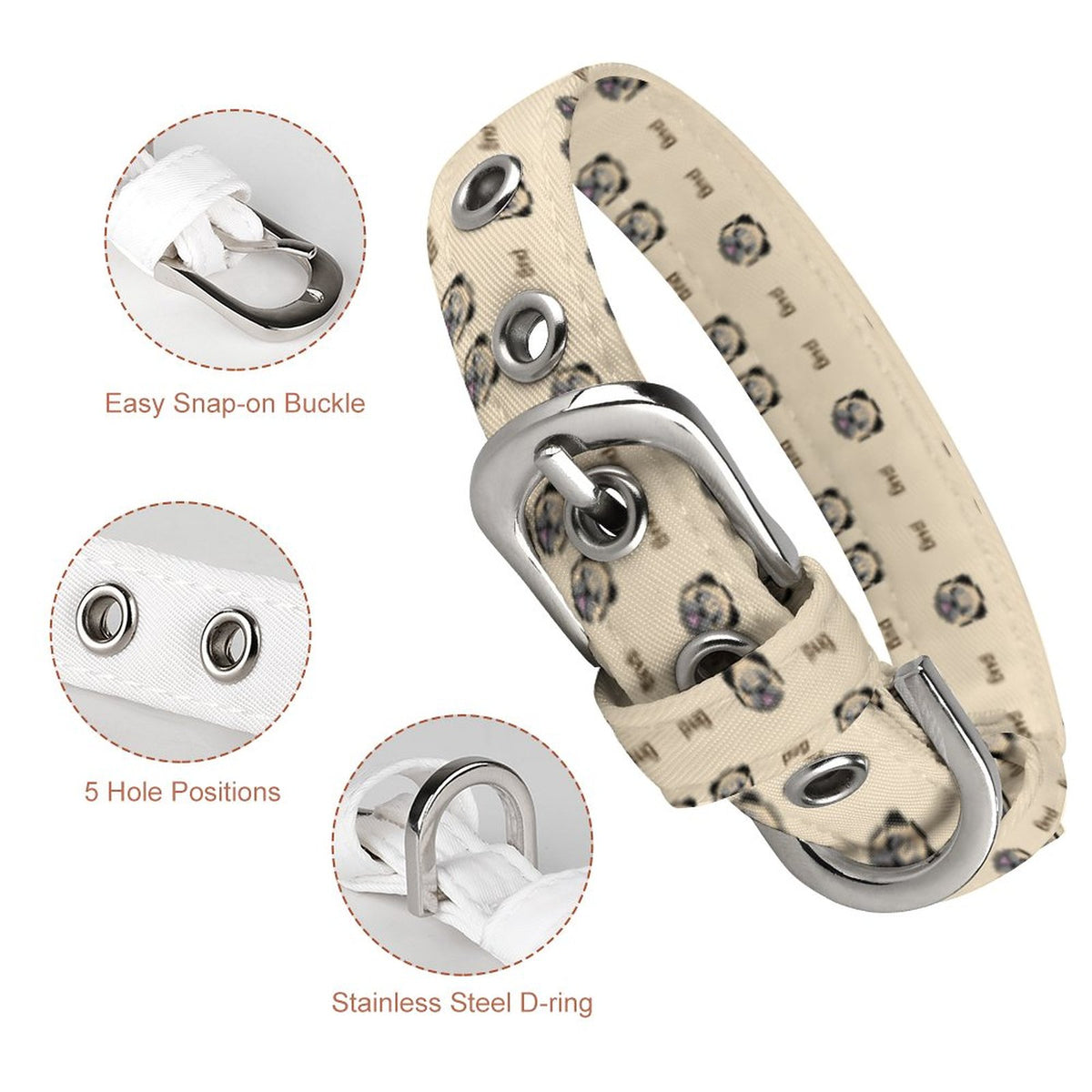 Ace - Adjustable Pug Collar