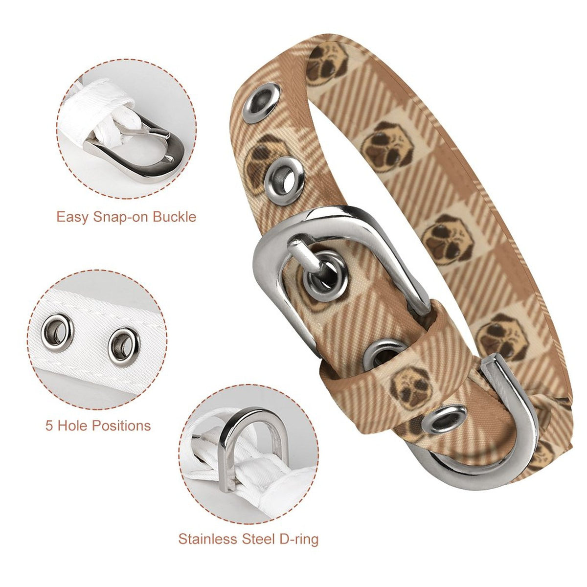 Luna - Adjustable Pug Collar