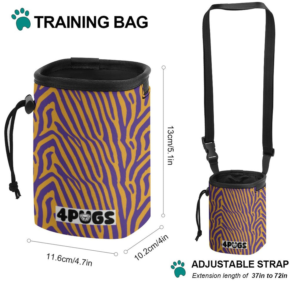 Lola - Pug Treat Training Pouch | Portable Bait Bag with Waist Clip