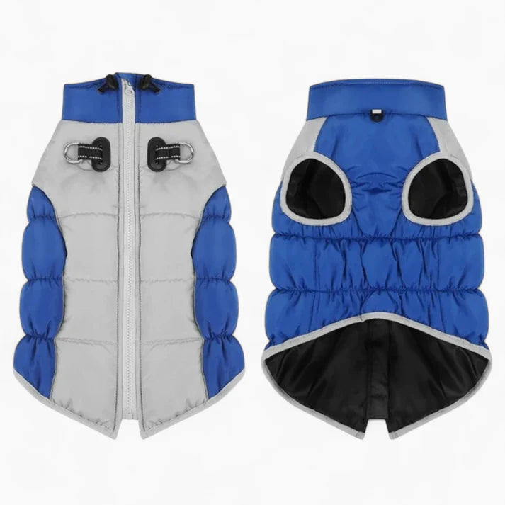 Furvex Pug Reflective Winter Jacket – Waterproof Fleece Dog Coat with Leash Ring