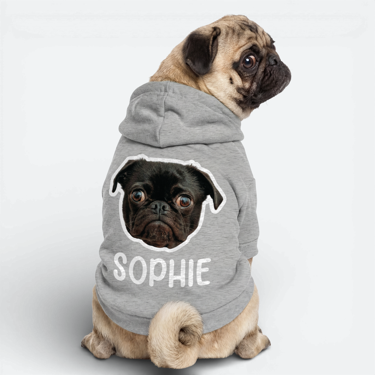 Cleo - Personalized Pug Cotton Hoodie