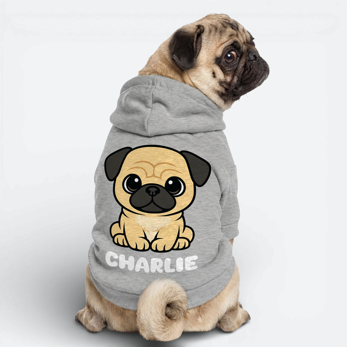 Cherry - Personalized Pug Cotton Hoodie