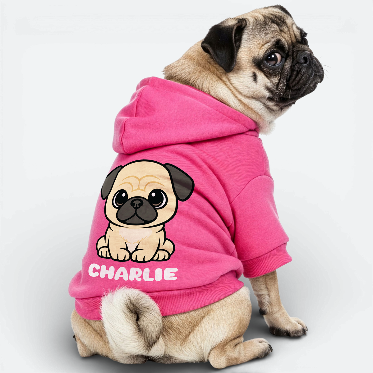 Cherry - Personalized Pug Cotton Hoodie