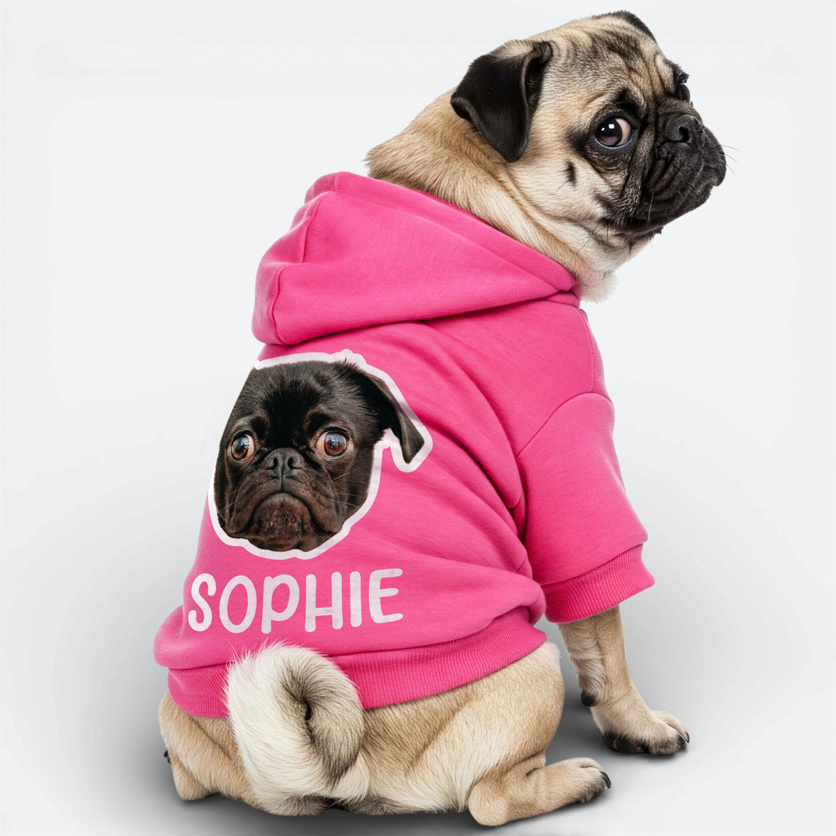 Cleo - Personalized Pug Cotton Hoodie