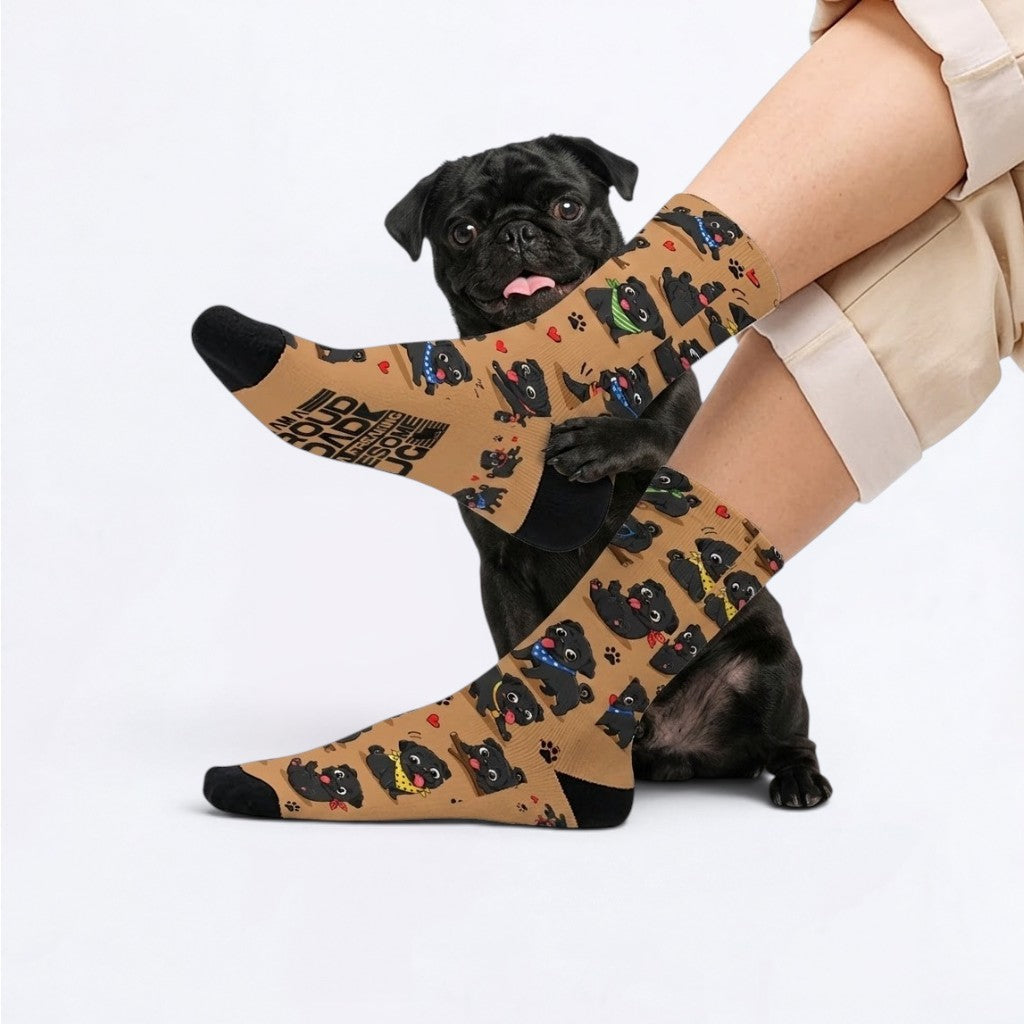 Nala - Funny Pug Socks | Unisex Crew Socks
