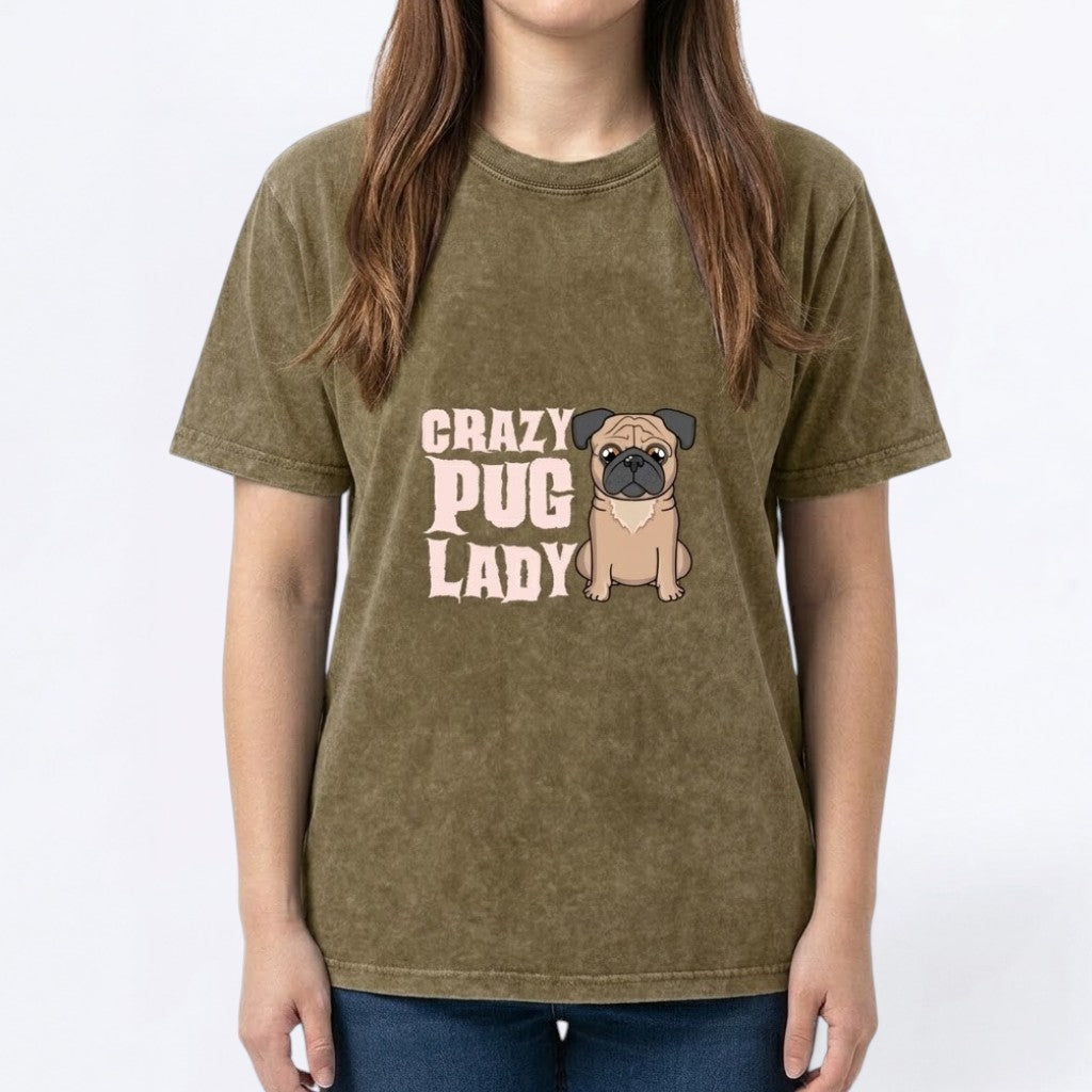 Blue - Snow Washed Pug T-Shirt – Oversized Heavyweight Cotton