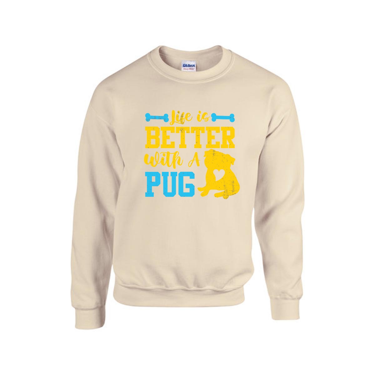 Lola - Unisex Cotton Sweater for Pug Lovers