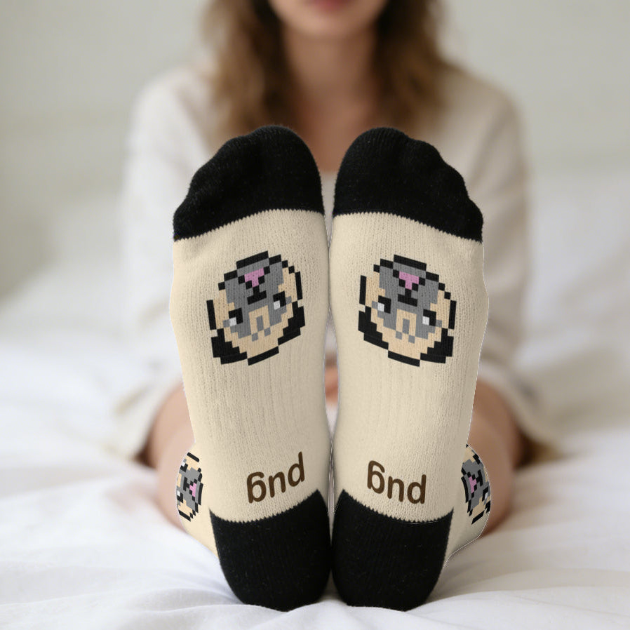 Luna - Funny Pug Socks | Unisex Crew Socks