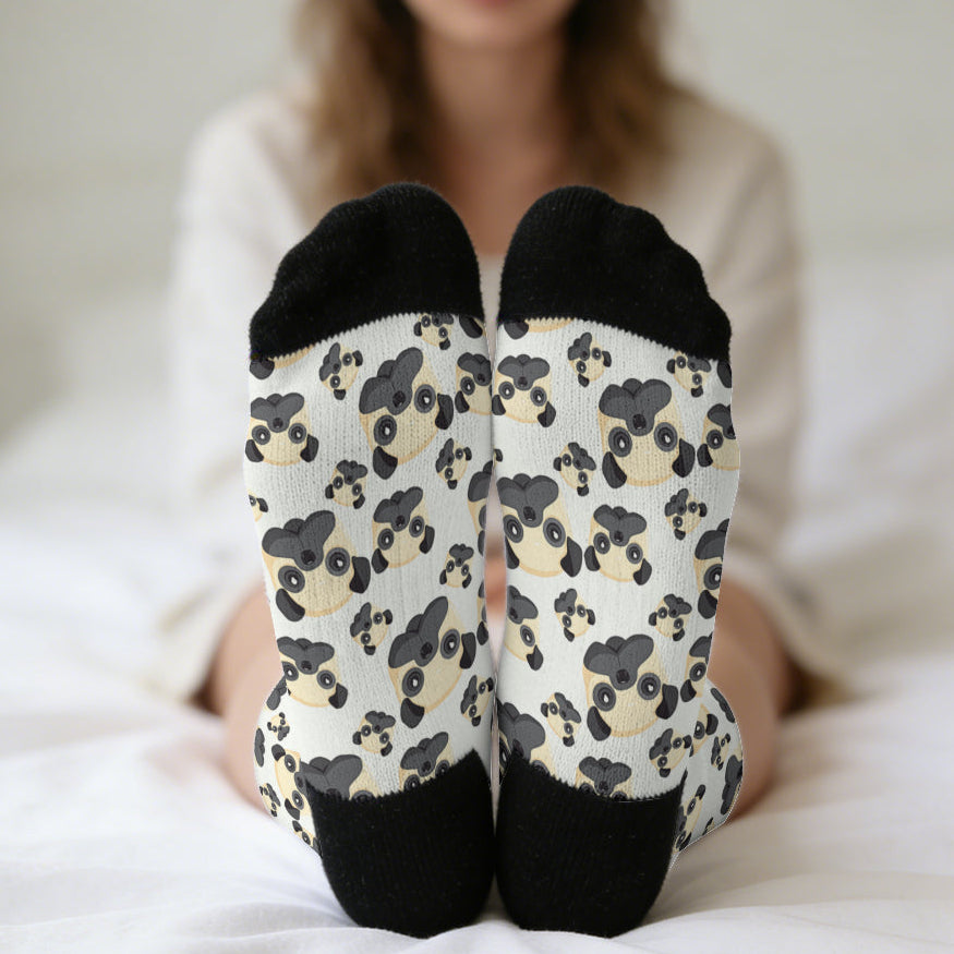 Rex - Funny Pug Socks | Unisex Crew Socks