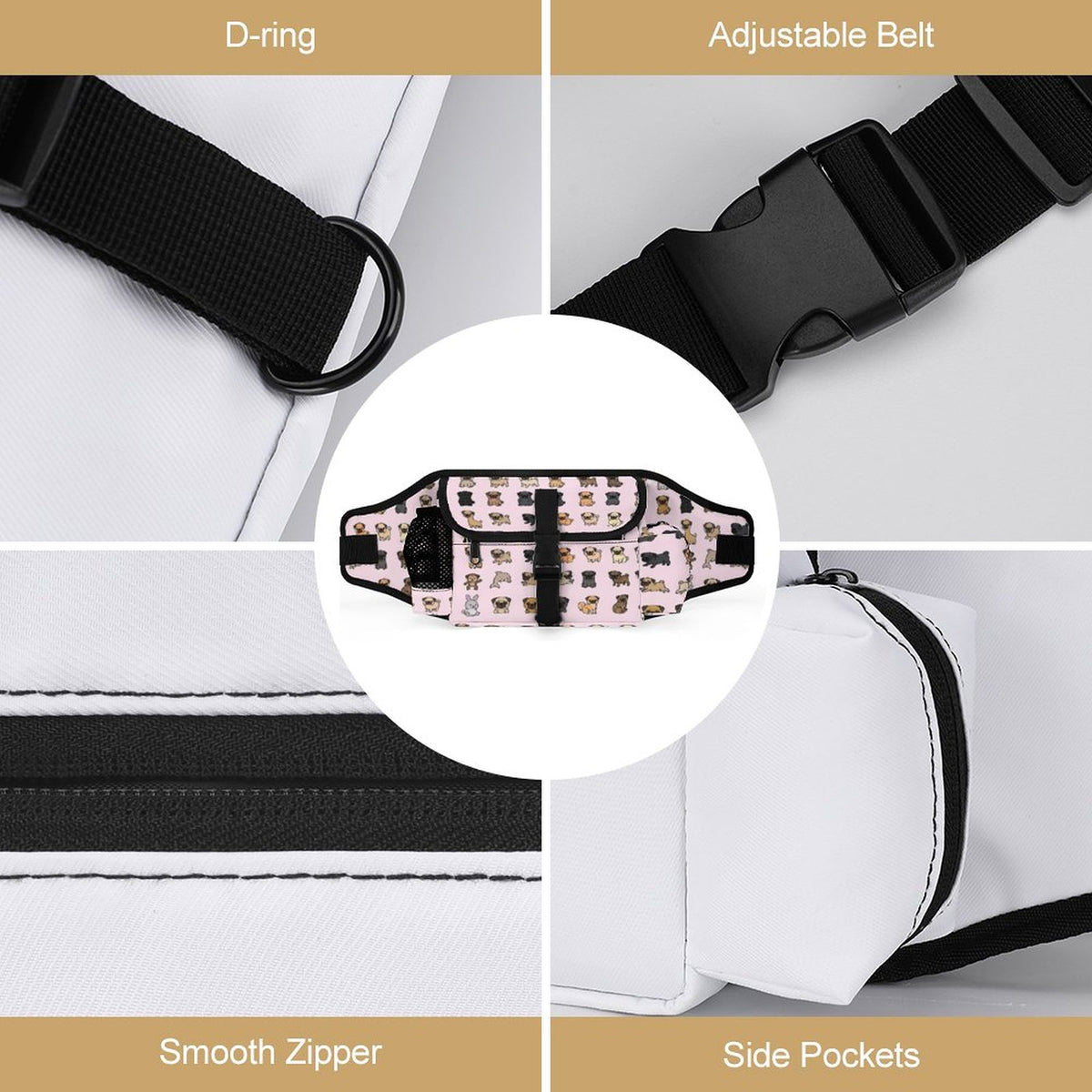 Loki - Pug Treat Training Pouch | Outdoor Storage Waist Bag