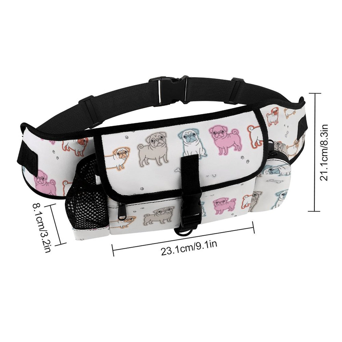 Stella - Pug Treat Training Pouch | Outdoor Storage Waist Bag