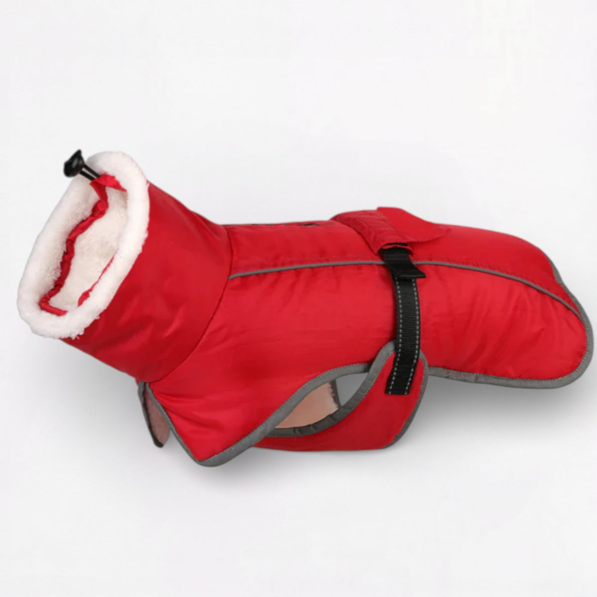 FrostPaw Pug Reflective Winter Coat – Adjustable Buckle & Fleece Turtleneck Jacket