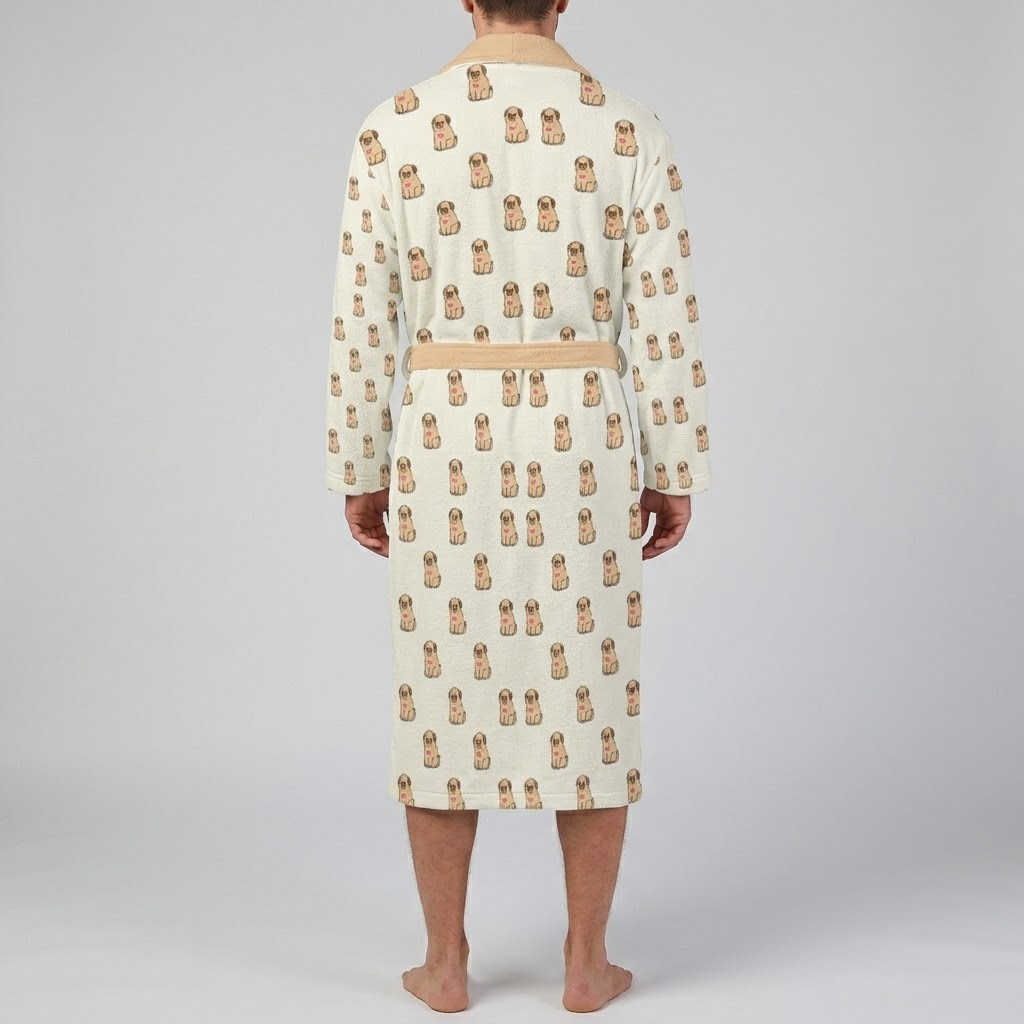 Charlie - men's Bathrobe for Pug lovers