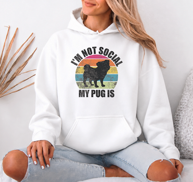 Mochi - Pug Lover Hoodie – Essential Unisex Cotton Sweatshirt