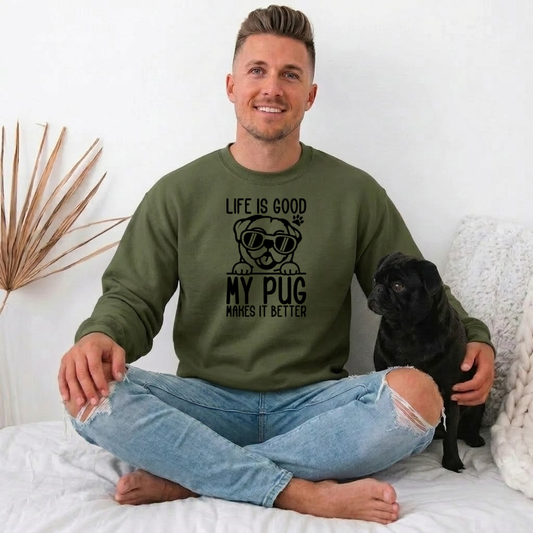 Buttercup - Unisex Cotton Sweater for Pug Lovers