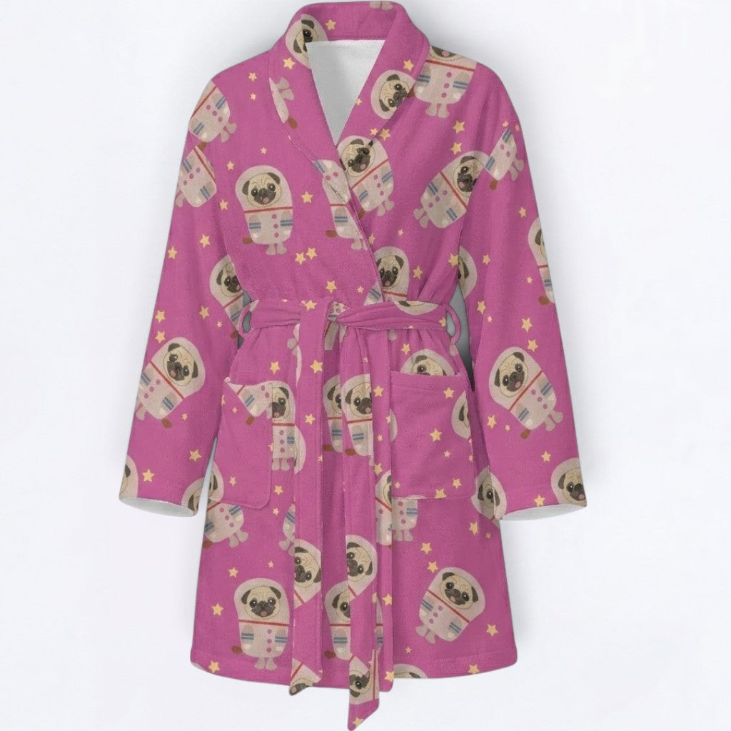 Leo - Women’s Bathrobe for Pug lovers