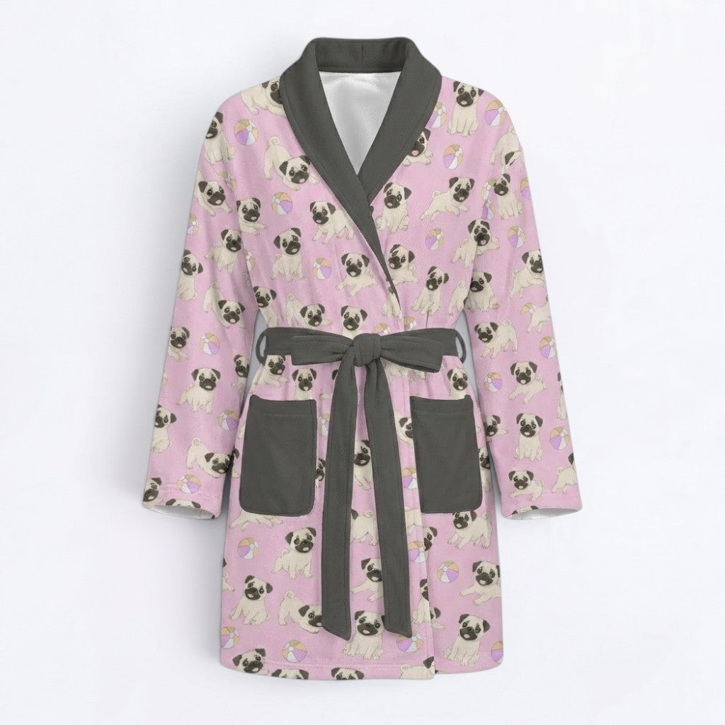 Zara - Women’s Bathrobe for Pug lovers