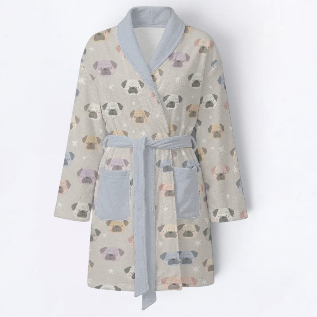 Luna - Women’s Bathrobe for Pug lovers