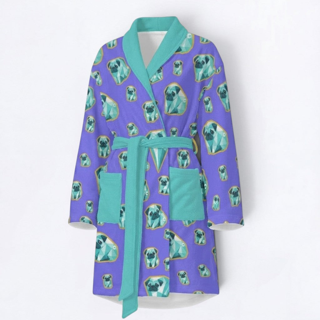 Bruno - Women’s Bathrobe for Pug lovers