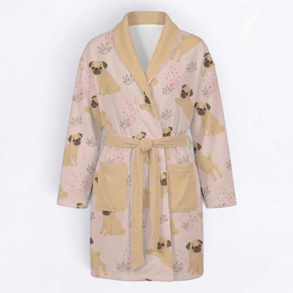 Pepper - Women’s Bathrobe for Pug lovers