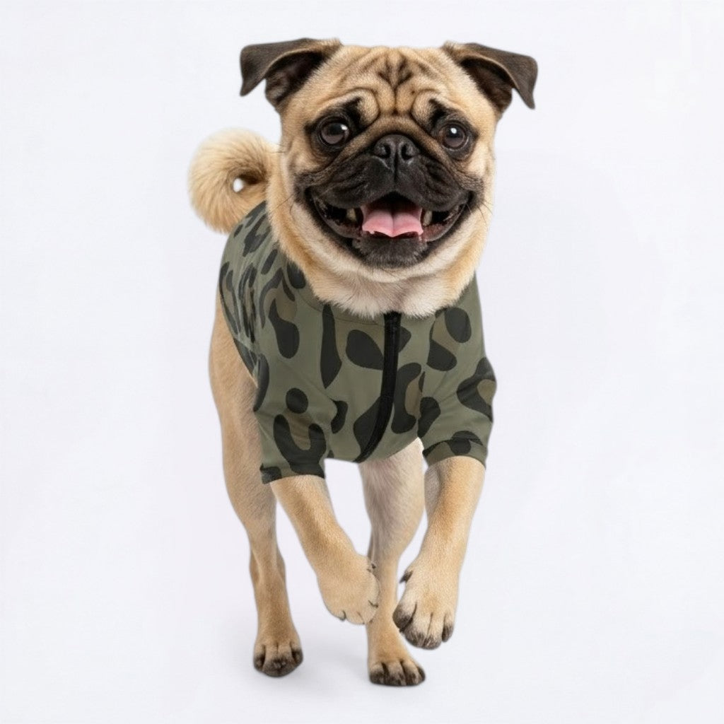 Lola - Pug Zip Up Sweater