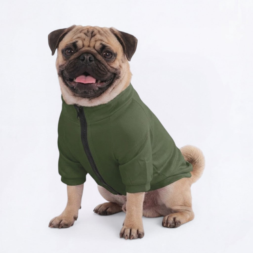 Max - Pug Zip Up Sweater