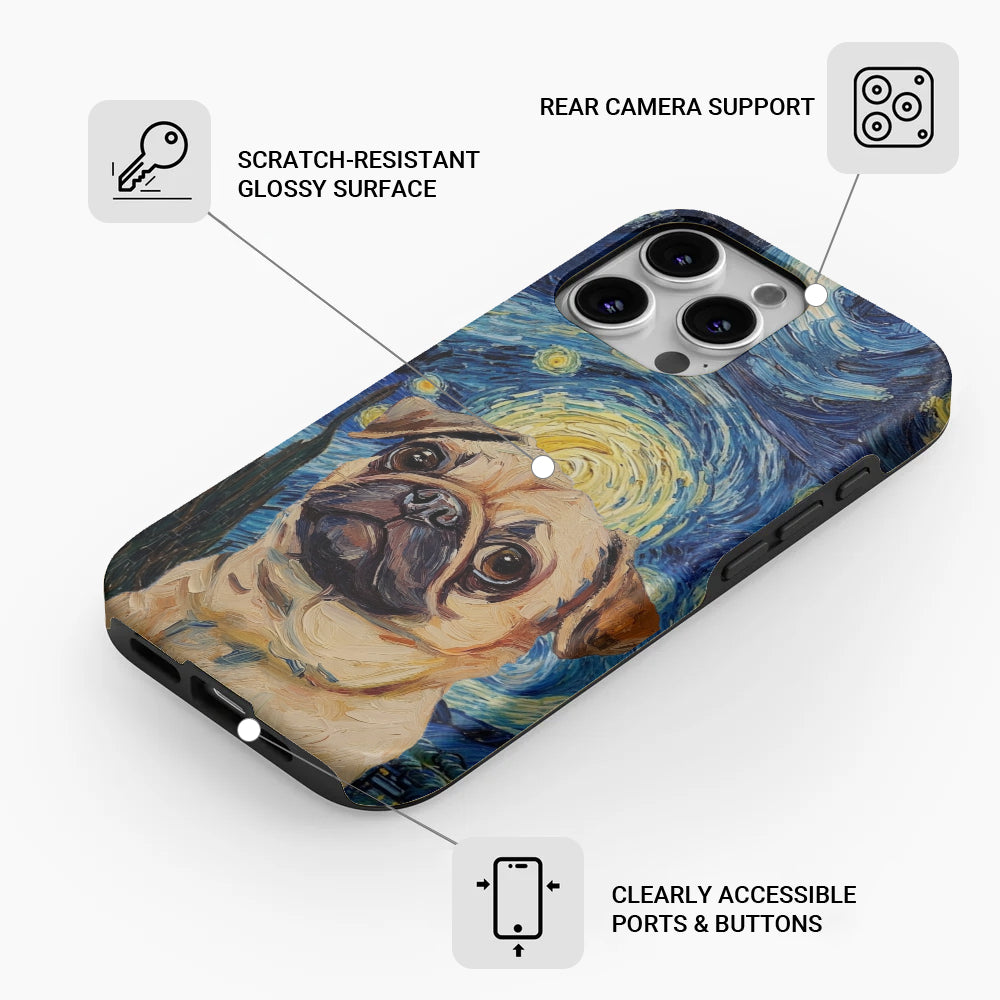 Juno - Dual-Layer Pug  Phone Case