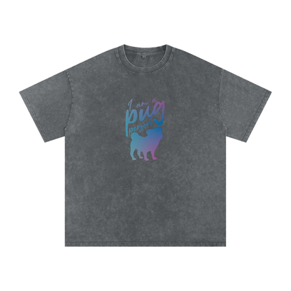 Hols - Snow Washed Pug T-Shirt – Oversized Heavyweight Cotton