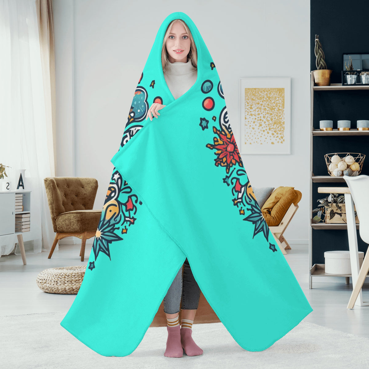 Doodle - Hooded Blanket