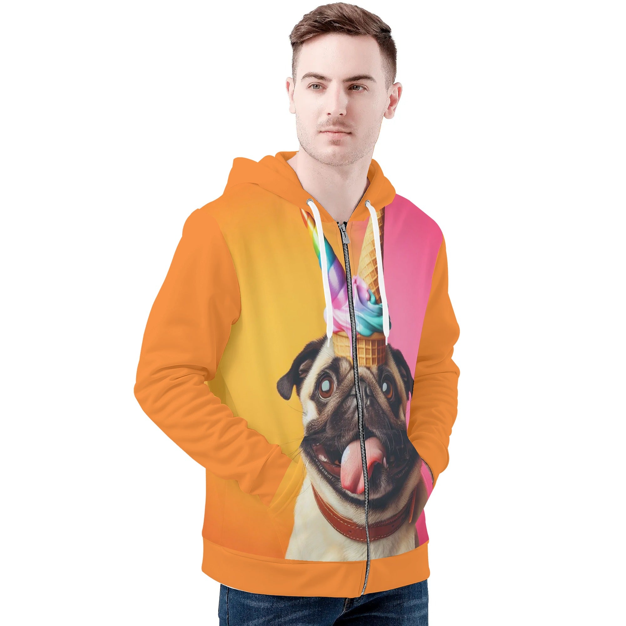 Lillian - All Over Print Zip Up Hoodie