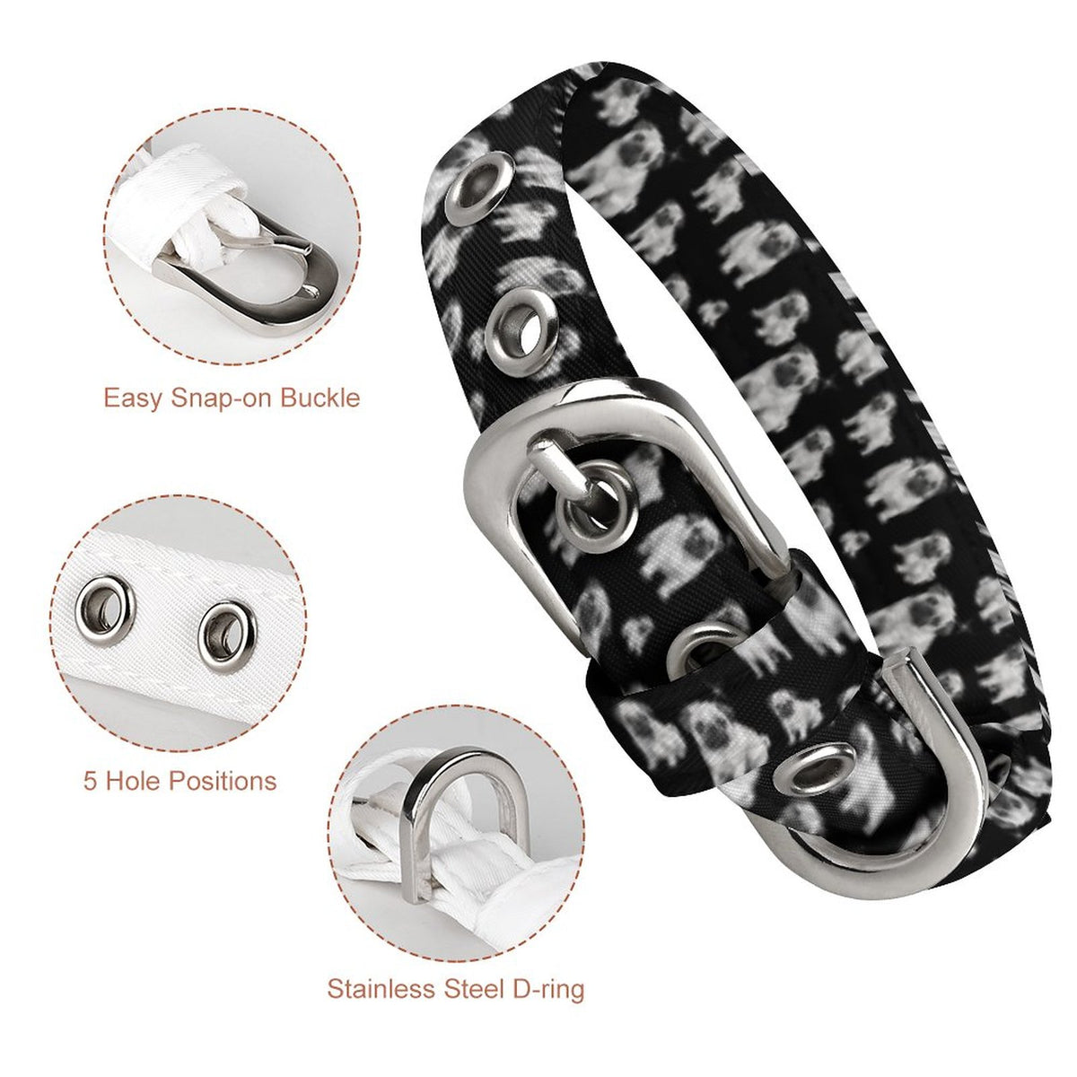 Bruno - Adjustable Pug Collar
