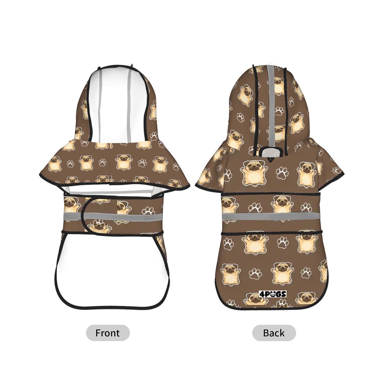 Bruno - Reflective Pug Poncho