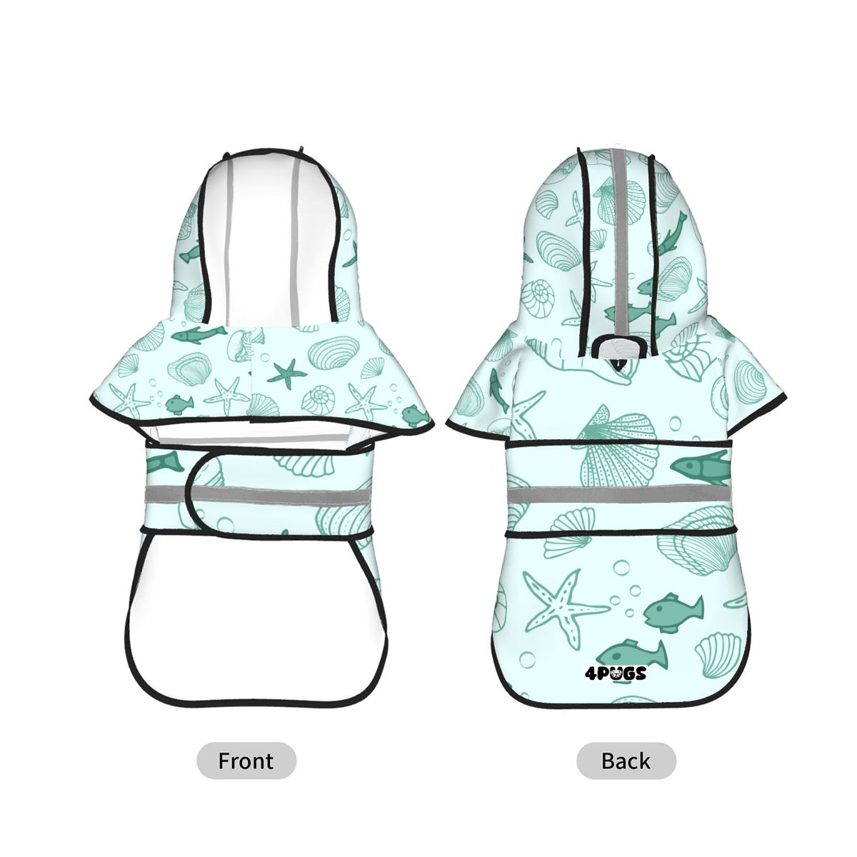 Mochi - Reflective Pug Poncho