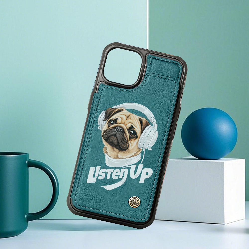 Cleo  - Pug Leather Wallet Phone Case
