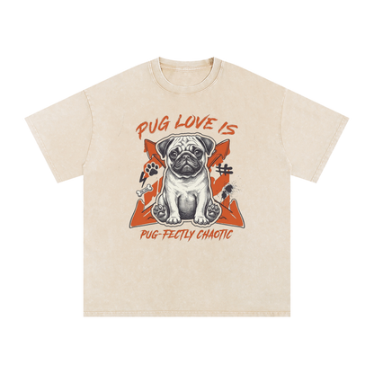 Apollo - Snow Washed Pug T-Shirt – Oversized Heavyweight Cotton