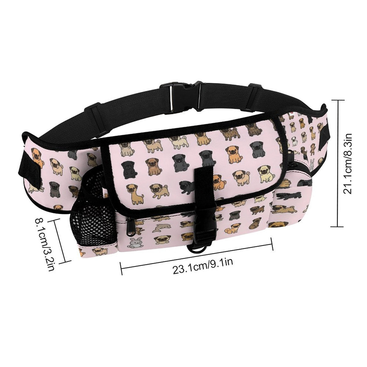 Loki - Pug Treat Training Pouch | Outdoor Storage Waist Bag