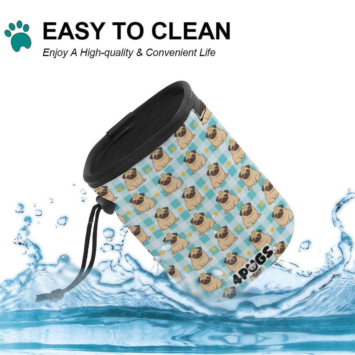 Roxy - Pug Treat Training Pouch | Portable Bait Bag with Waist Clip