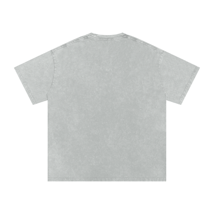 Luna - Snow Washed Pug T-Shirt – Oversized Heavyweight Cotton