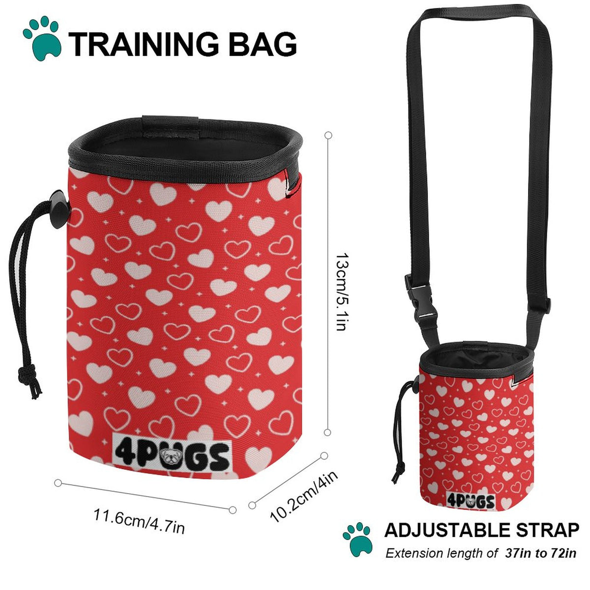 Willow - Pug Treat Training Pouch | Portable Bait Bag with Waist Clip