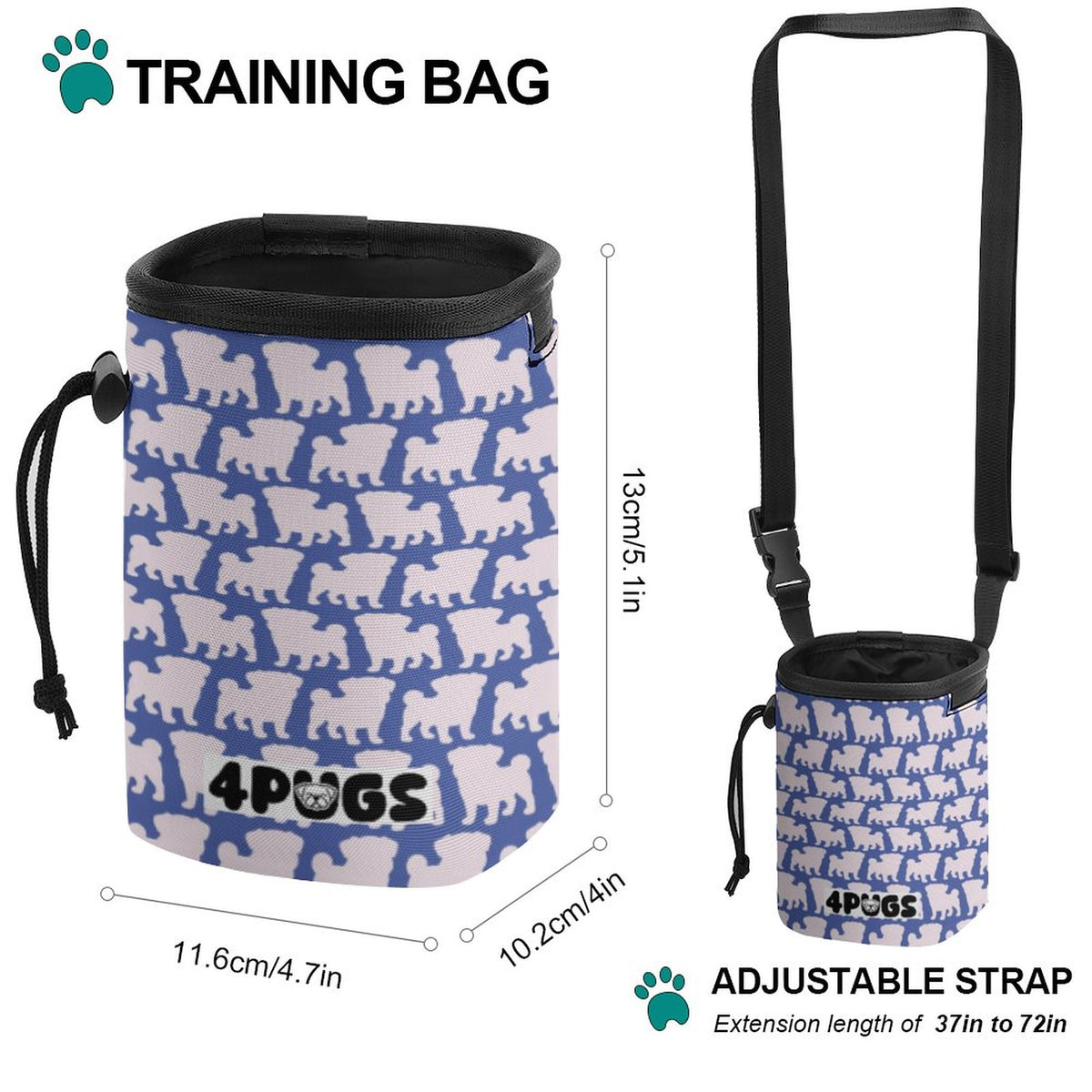 Appollo - Pug Treat Training Pouch | Portable Bait Bag with Waist Clip
