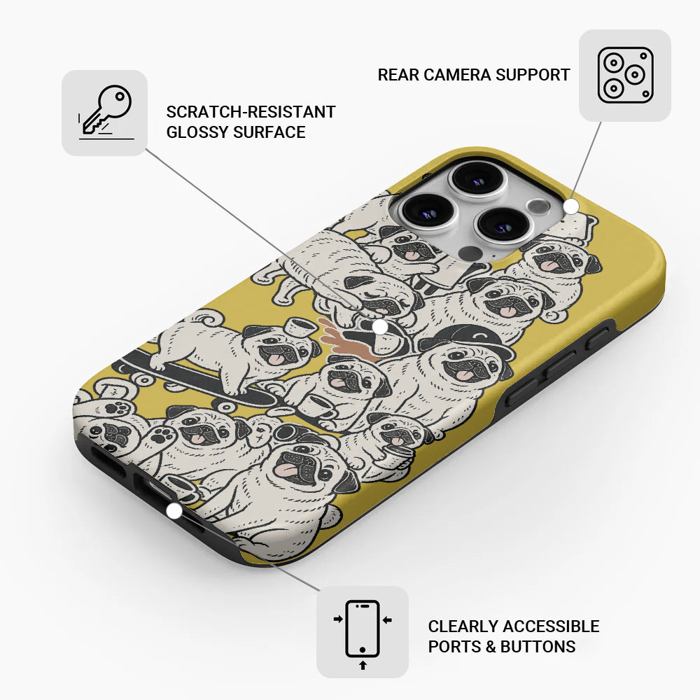 Zena - Dual-Layer Pug  Phone Case