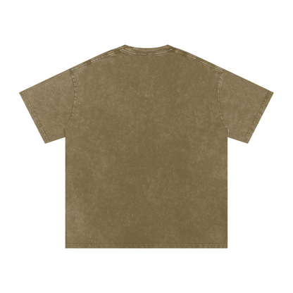 Blue  - Snow Washed Pug T-Shirt – Oversized Heavyweight Cotton