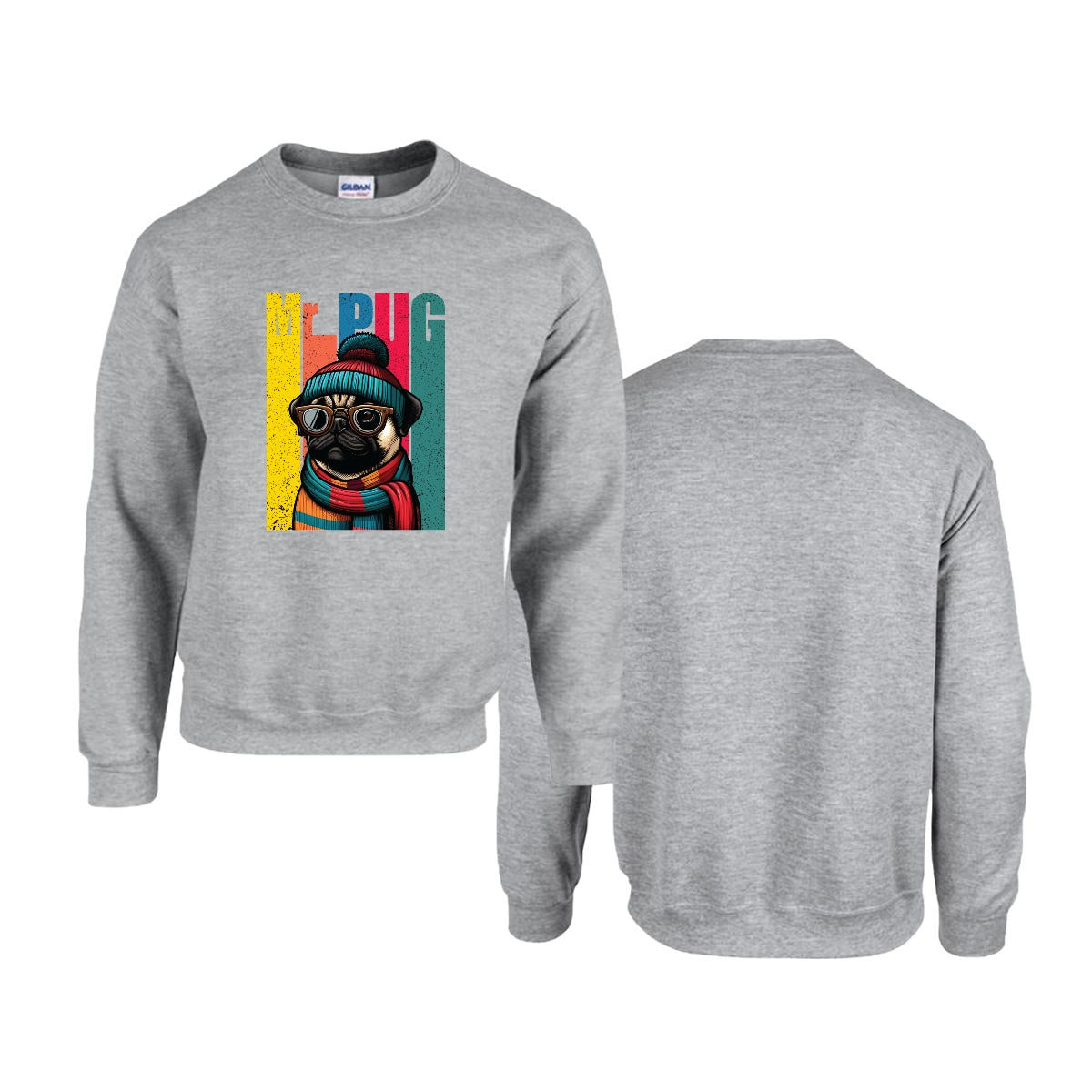 Bentley - Unisex Cotton Sweater for Pug Lovers