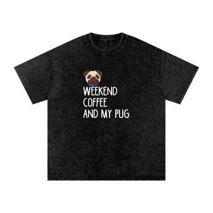 Ace - Snow Washed Pug T-Shirt – Oversized Heavyweight Cotton