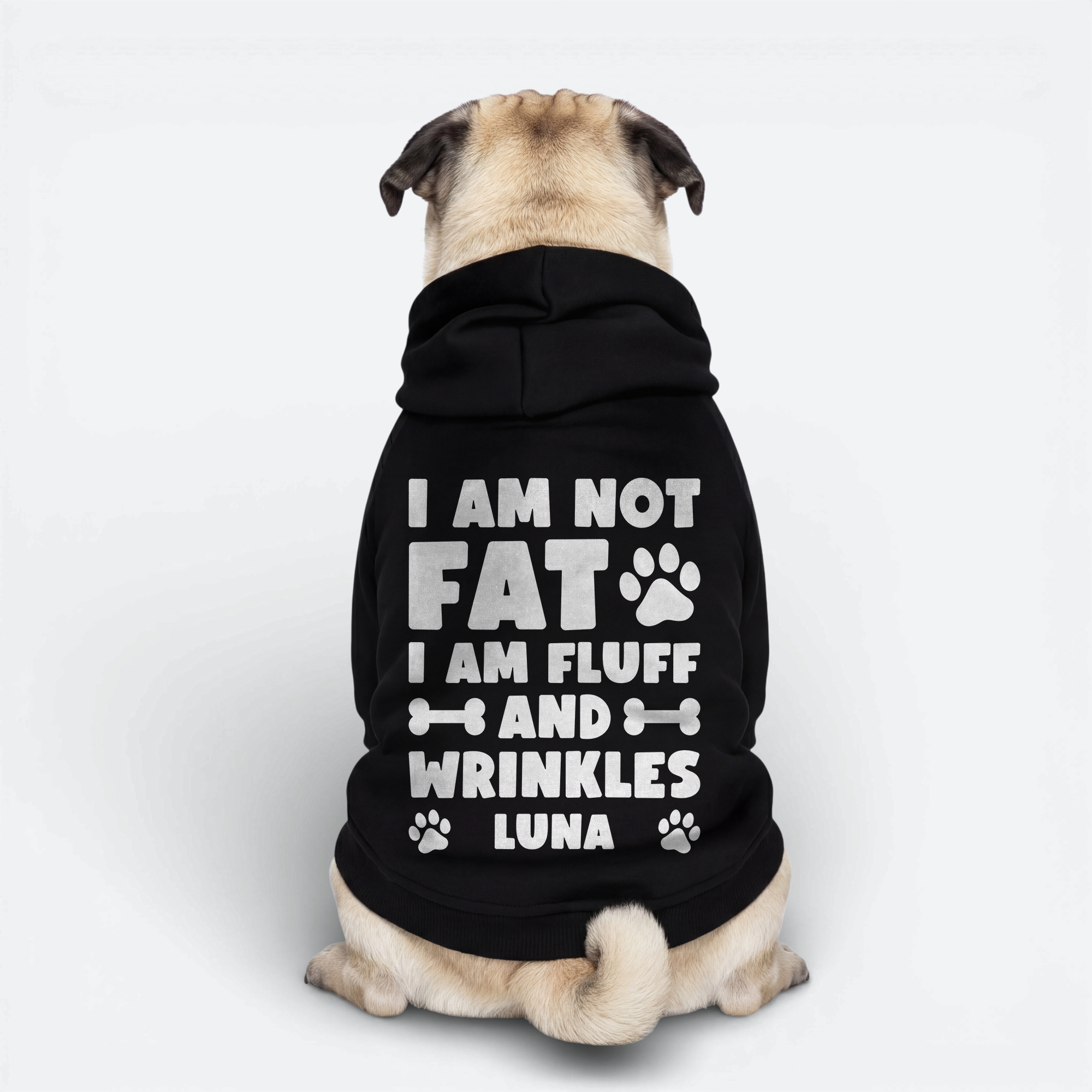 Izzy - Personalized Pug Cotton Hoodie