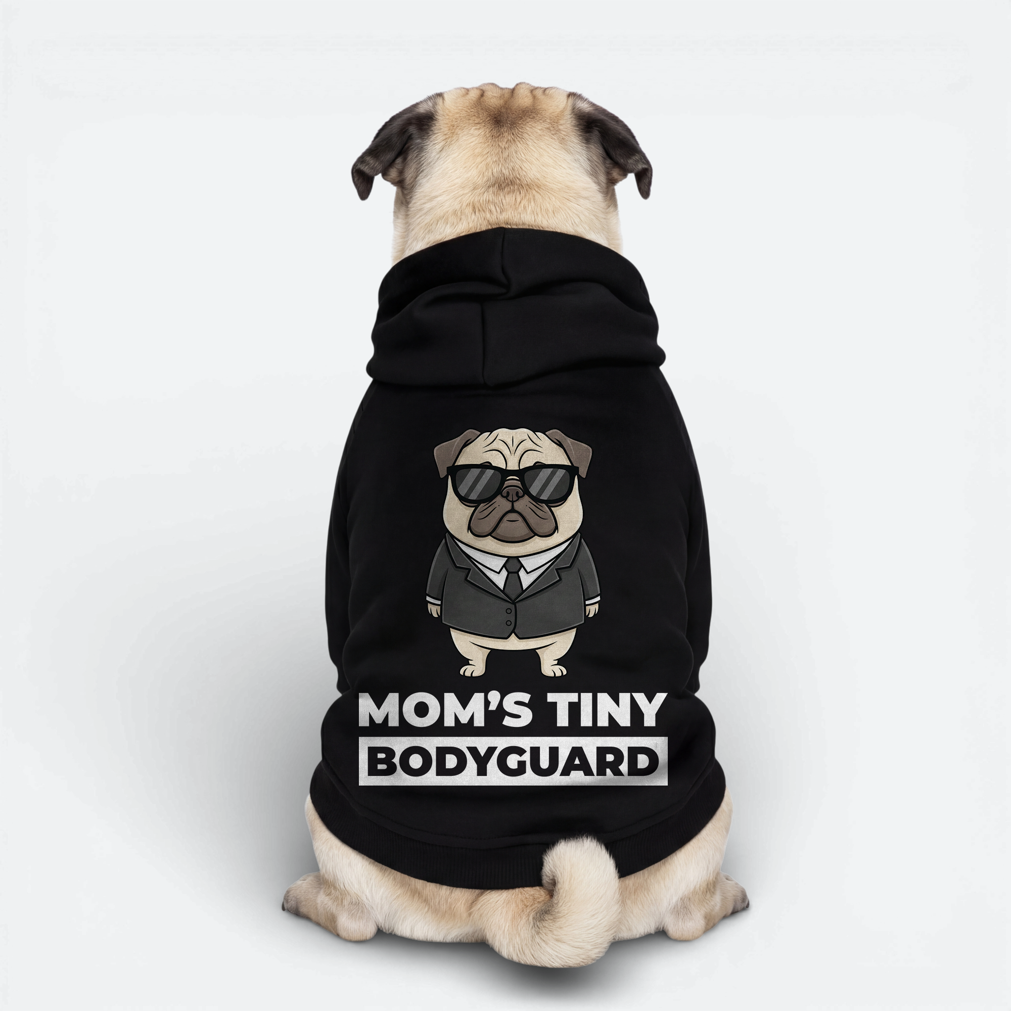 Charcoal - Pug Cotton Hoodie