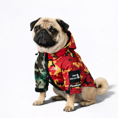 CamoFlex Pug Windproof Raincoat - Waterproof Lightweight Fabric Hooded Jacket