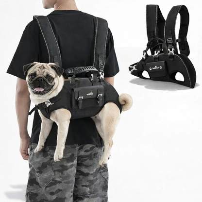LiftEase Pug Backpack Carrier - Adjustable Support Harness Dog Carrier