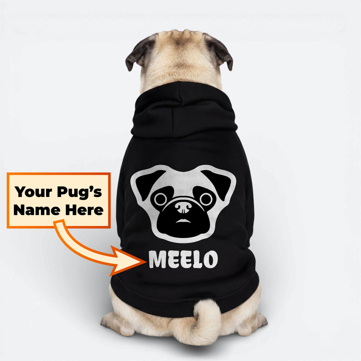 Ace - Personalized Pug Cotton Hoodie